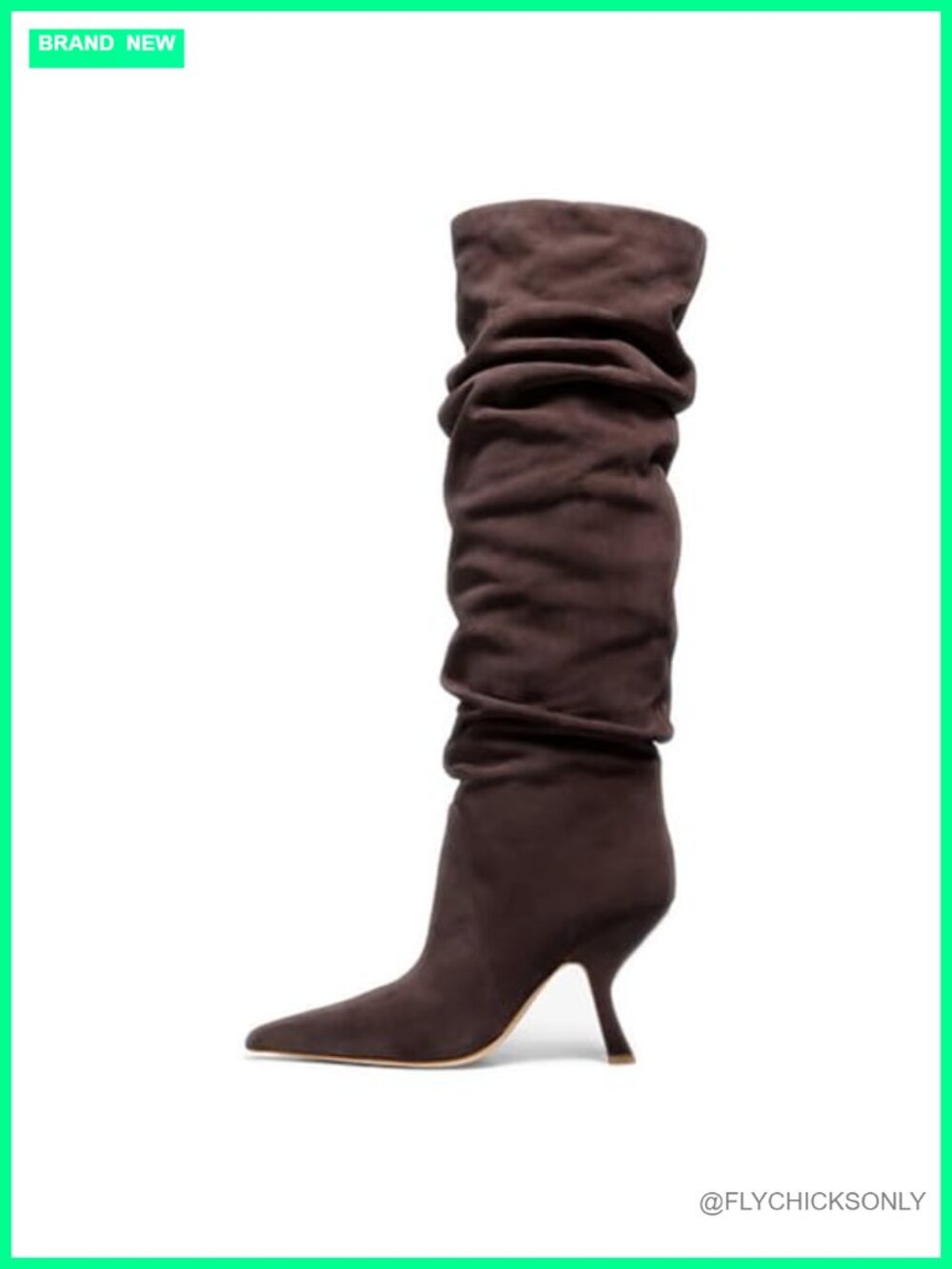 Slouch Knee High Boots Kitten Heel Pointed Toe Tall Long Boot